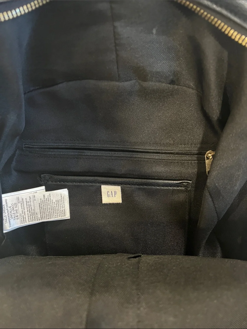 GAP Black Leather Mini Backpack - Sleek Everyday Bag